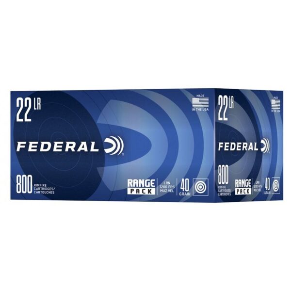 Federal Range Pack Rimfire Ammunition .22LR 40gr LRN 1200 fps 3200/ct Case (4-800/ct Boxes) - Precision Shot Firearms