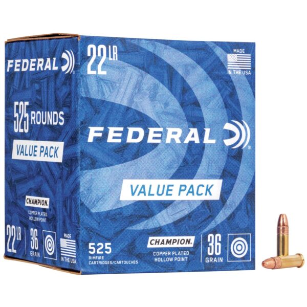 Federal Champion Rimfire Ammunition .22 LR 36 gr CPHP 1260 fps 525/ct - Precision Shot Firearms