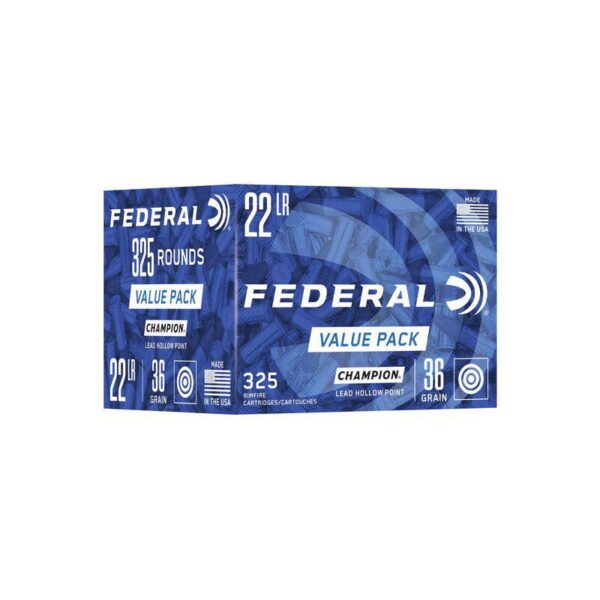 Federal Champion Training Rimfire Ammunition .22 LR 36gr HP 1260 fps 325/ct Value Pack - Precision Shot Firearms