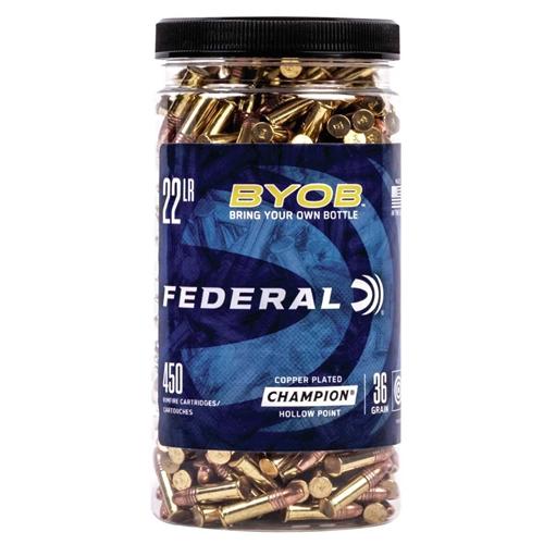 Federal Champion BYOB Rimfire Ammunition 22 LR 36 gr. CPHP 1260 fps 450/ct - Precision Shot Firearms