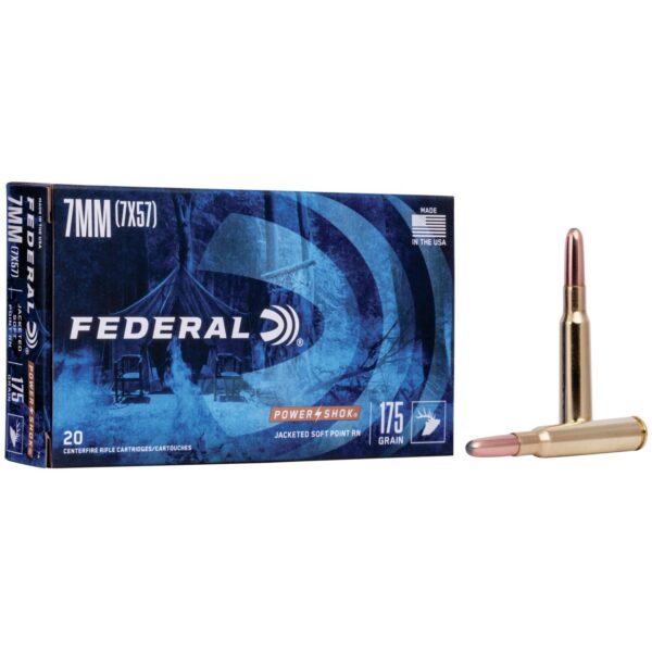 Federal Power-Shok Rifle Ammunition 7mm Mauser 175 gr RNSP 2390 fps - 20/ct - Precision Shot Firearms