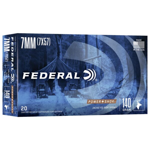 Federal Power-Shok Rifle Ammunition 7mm Mauser 140 gr SP 2660 fps - 20/ct - Precision Shot Firearms