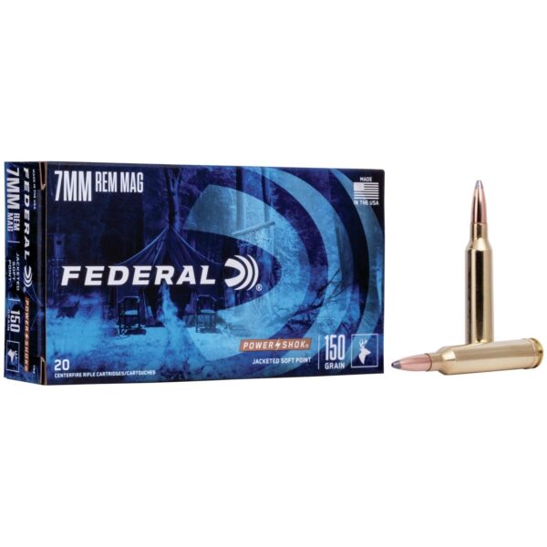 Federal Power-Shok Rifle Ammunition 7mm Rem Mag 150 gr SP 3110 fps - 20/ct - Precision Shot Firearms