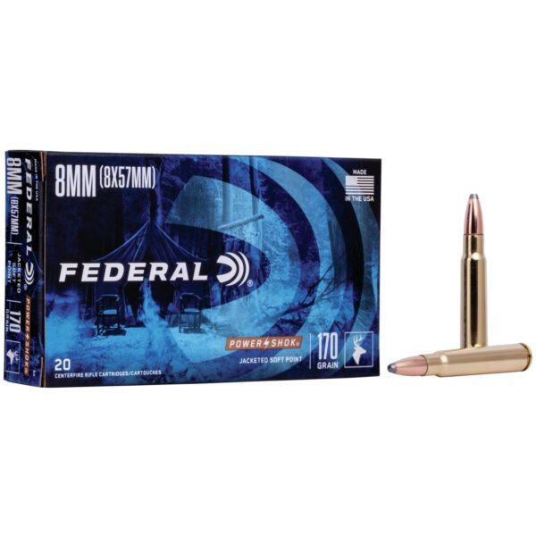 Federal Power-Shok Rifle Ammunition 8x57mm 170 gr SP 2250 fps - 20/ct - Precision Shot Firearms
