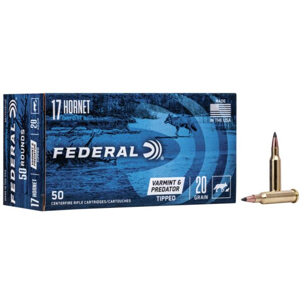 Federal American Eagle Varmint & Predator Rifle Ammunition .17 Hornet 20 gr V-tip 3610 fps - Precision Shot Firearms
