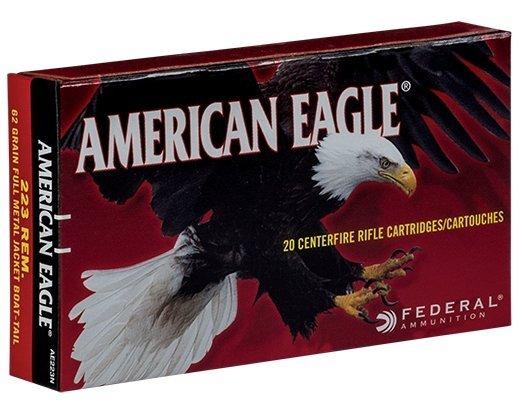 Federal American Eagle Rifle Ammunition .223 Rem 62 gr FMJ 3020 fps 500/ct - Precision Shot Firearms