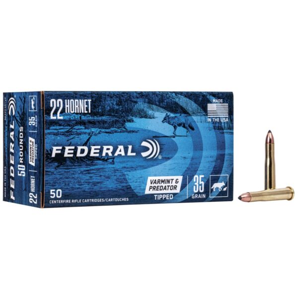 Federal American Eagle Varmint & Predator Rifle Ammunition .22 Hornet 35 gr Vtip 3000 fps 50/ct - Precision Shot Firearms