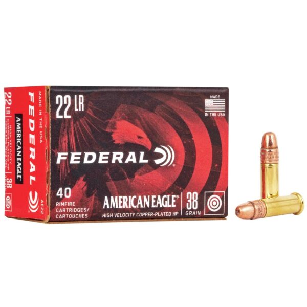 American Eagle Rimfire Ammunition .22 LR 38gr CPHP 1260 fps 40/ct - Precision Shot Firearms