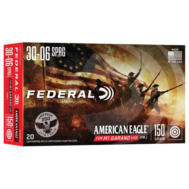 Federal American Eagle 250th Rifle Ammunition .30-06 Sprg 150gr FMJ 2740 fps 20/ct - Precision Shot Firearms