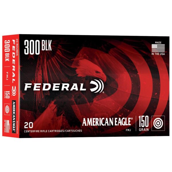 Federal American Eagle Rifle Ammunition ..300 AAC Blackout 150 gr FMJ-BT 1900 fps 20/ct - Precision Shot Firearms