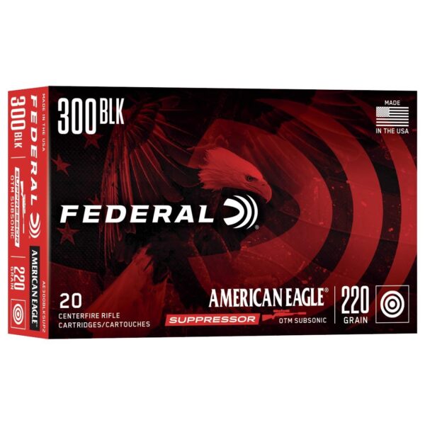 Federal American Eagle Rifle Ammunition .300 AAC Blackout 220 gr OTM 1000 fps 20/Box - Precision Shot Firearms