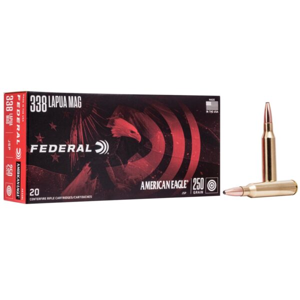 Federal American Eagle Rifle Ammunition .338 Lapua Mag 250 gr SP 20/box - Precision Shot Firearms