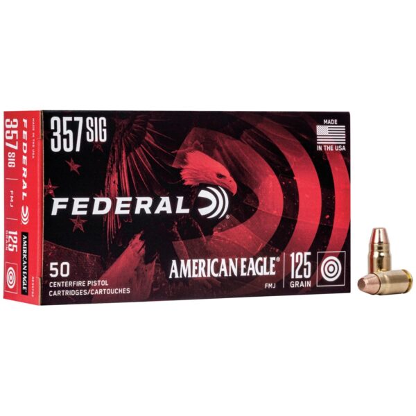 American Eagle Handgun Ammunition .357 SIG 125 gr FMJ 1350 fps 50/box - Precision Shot Firearms