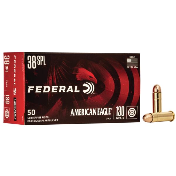 American Eagle Handgun Ammunition .38 Spl 130 gr. FMJ 890 fps 50/ct - Precision Shot Firearms