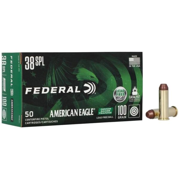 Federal American Eagle IRT Lead Free Handgun Ammunition .38 Spl 100gr FMJ 960 fps 50/ct - Precision Shot Firearms