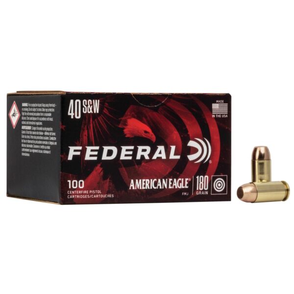 American Eagle Handgun Ammunition .40 S&W 180 gr. FMJ 1000 fps 100/ct - Precision Shot Firearms