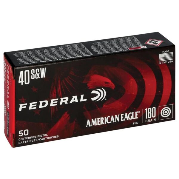 American Eagle Handgun Ammunition .40 S&W 180 gr 1000 fps FMJ 1000/ct - Precision Shot Firearms