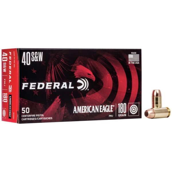 American Eagle Handgun Ammunition .40 S&W 180 gr FMJ 1000 fps 50/ct - Precision Shot Firearms