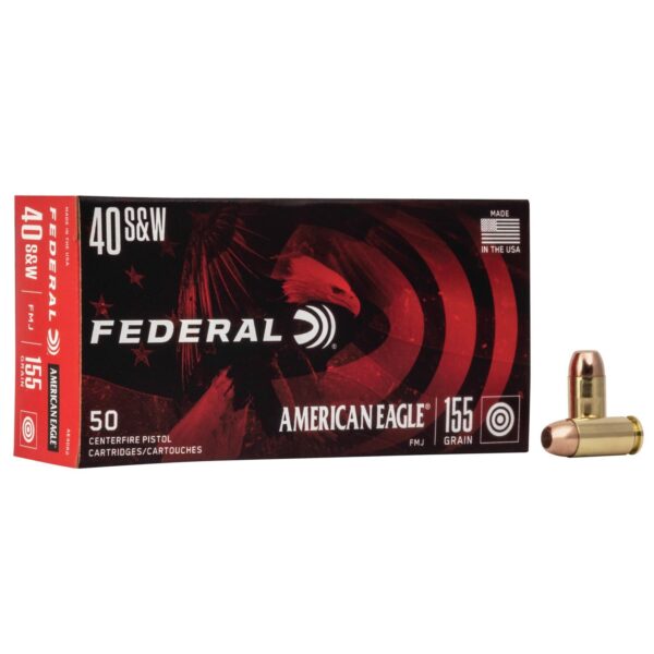 American Eagle Handgun Ammunition .40 S&W 155 gr FMJ 1160 fps 50/ct - Precision Shot Firearms