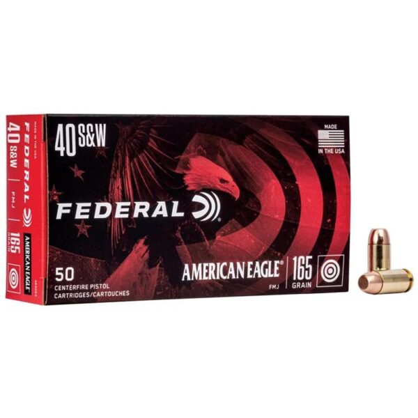 American Eagle Handgun Ammunition .40 S&W 165 gr FMJ 1130 fps 1000/ct - Precision Shot Firearms