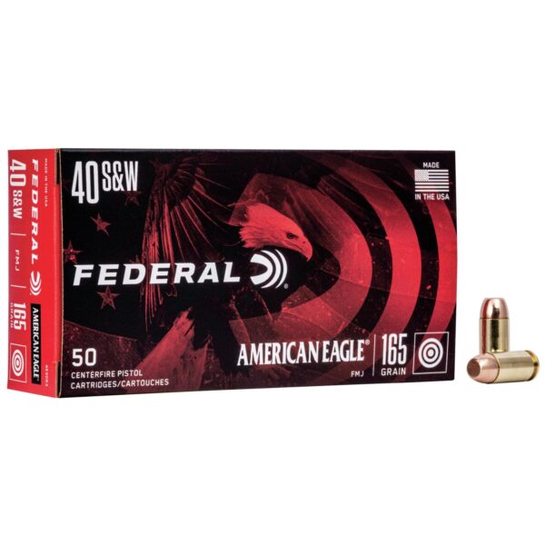 American Eagle Handgun Ammunition .40 S&W 165 gr. FMJ 1130 fps 50/ct - Precision Shot Firearms