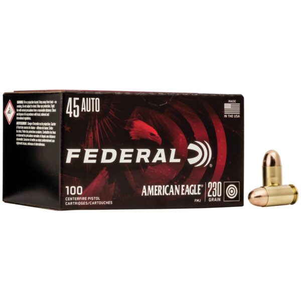 American Eagle Handgun Ammunition .45 ACP 230 gr FMJ 890 fps 100/ct - Precision Shot Firearms