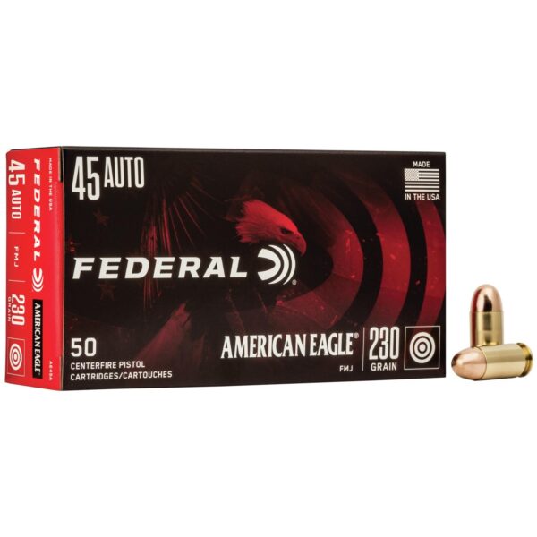 American Eagle Handgun Ammunition .45 ACP 230 gr FMJ 890 fps 50/ct - Precision Shot Firearms