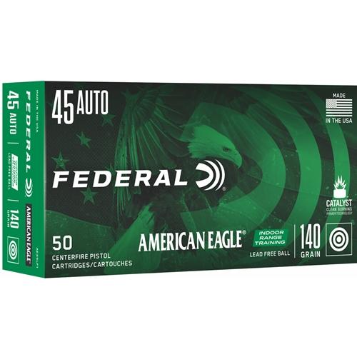 Federal American Eagle IRT Lead Free Handgun Ammunition .45 ACP 140gr FMJ 50/ct - Precision Shot Firearms