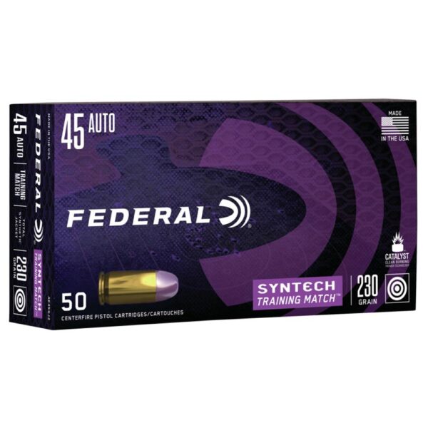 Federal Syntech Training Handgun Ammunition .45 ACP 230 gr TSJ 890 fps 50/ct - Precision Shot Firearms