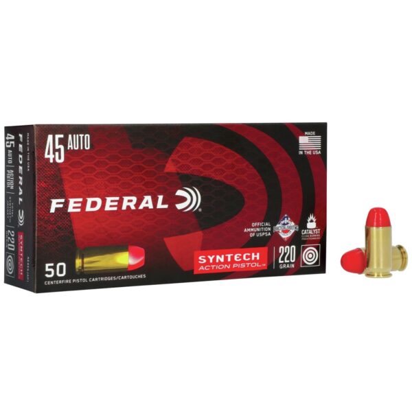 Federal American Eagle Syntech Handgun Ammuntion .45 ACP 230 gr TSJ 830 fps 50/ct - Precision Shot Firearms