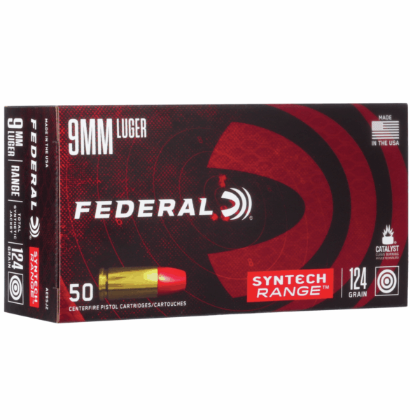 Federal Syntech Range Handgun Ammunition 9mm Luger 124gr TSJ 1110 fps 50/ct - Precision Shot Firearms