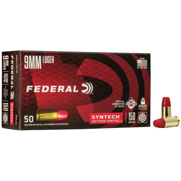 Federal American Eagle Syntech Handgun Ammuntion 9mm Luger 150 gr TSJ 50/ct - Precision Shot Firearms