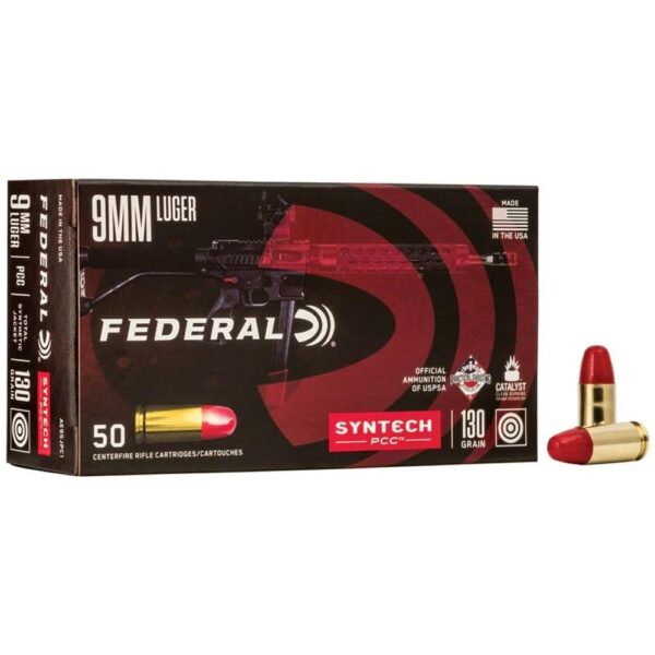 Federal Syntech PCC Ammunition 9mm Luger 130 gr TSJ 1140 fps 50/ct - Precision Shot Firearms