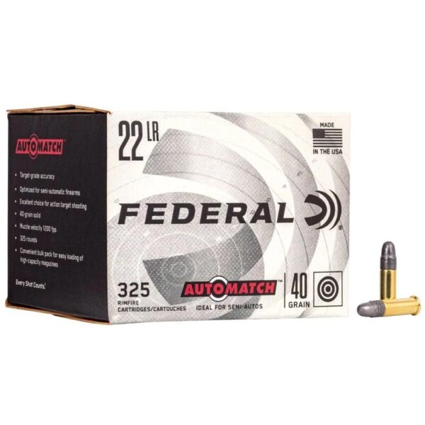 Federal AutoMatch Rimfire Ammunition .22 LR 40 gr SLD 1200 fps 3250/ct - Precision Shot Firearms