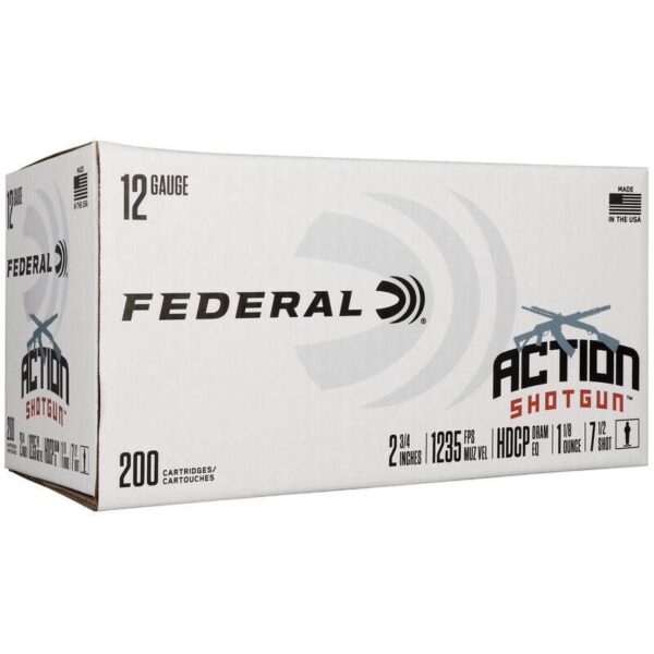 Federal Action Shotgun Shotshells 12ga 2-3/4 1-1/8oz 1235 fps #7.5 200/ct (Case) - Precision Shot Firearms