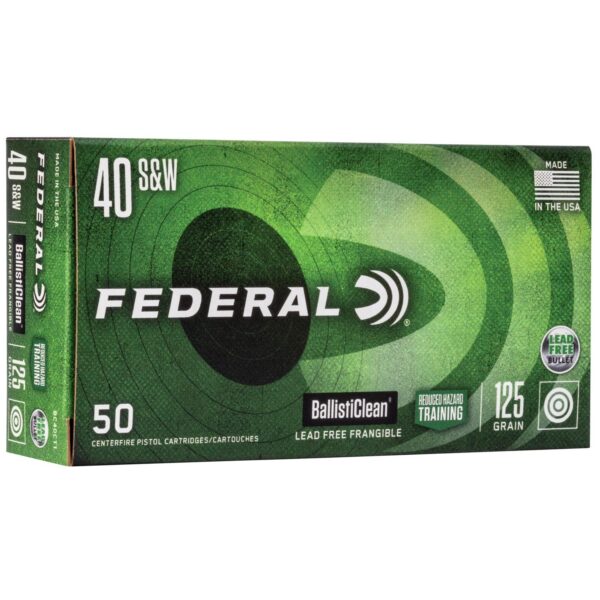 Federal Ballisticlean Frangible Handgun Ammuntion .40 S&W 125gr RHT 1300 fps 50/ct - Precision Shot Firearms
