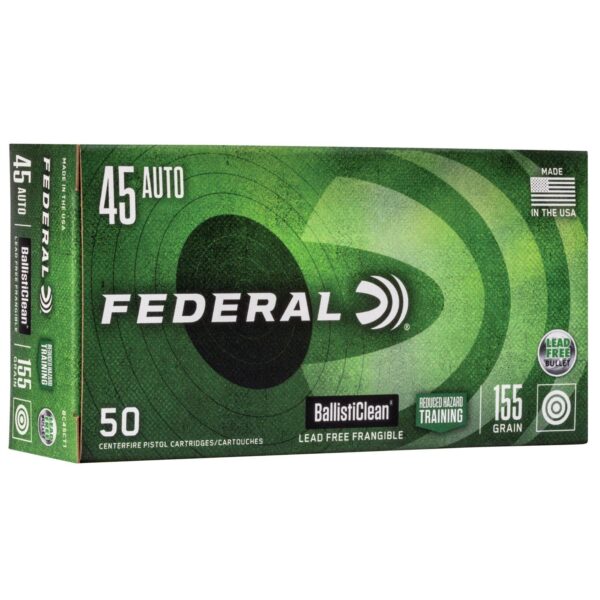 Federal Ballisticlean Frangible Handgun Ammuntion .45 ACP 155gr RHT 1130 fps 50/ct - Precision Shot Firearms