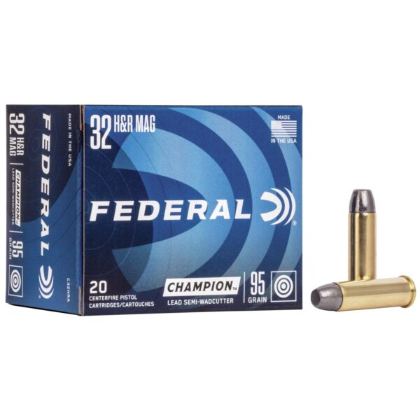 Federal Champion Handgun Ammunition .32 H&R Mag 95 gr LSWC 1020 fps 20/box - Precision Shot Firearms