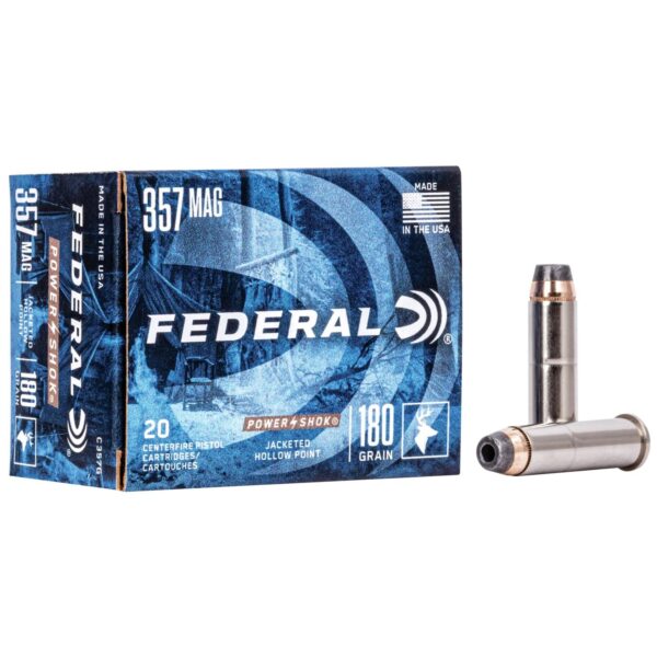 Federal Power-Shok Handgun Ammunition .357 Mag 180 gr JHP 1080 fps 20/box - Precision Shot Firearms