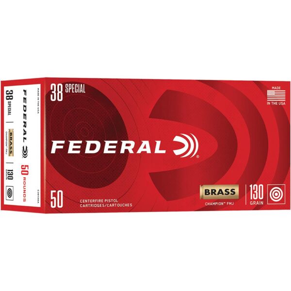 Federal Champion Handgun Ammunition .38 Spl 130gr FMJ 890 fps 50/ct - Precision Shot Firearms