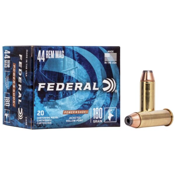 Federal Power-Shok Handgun Ammunition .44 Mag 180 gr JHP 1460 fps 20/box - Precision Shot Firearms