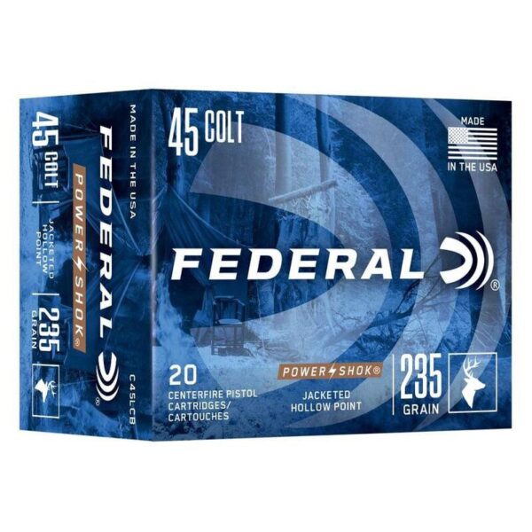 Federal Power-Shok Handgun Ammunition 45 Colt 235gr JHP 845 fps 20/ct - Precision Shot Firearms