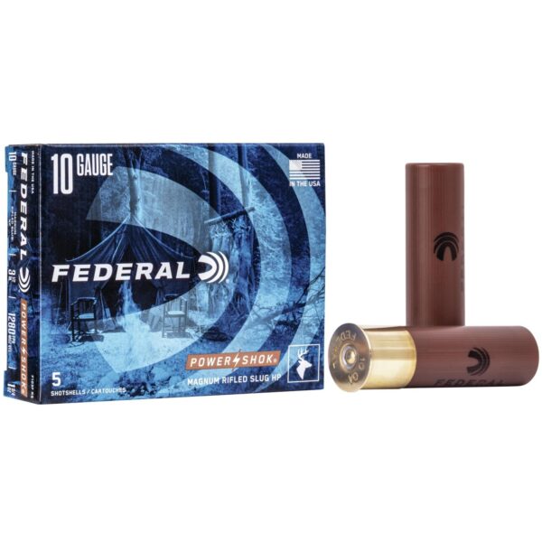 Federal Power-Shok Hollow Point Slug Shotshells 10ga 3-1/2" Mag 1-3/4oz 1280fps Slug 5/ct - Precision Shot Firearms
