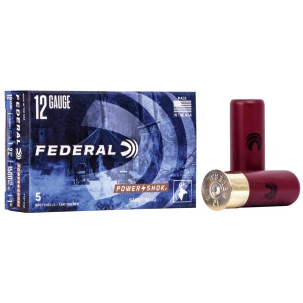Federal Power-Shok Sabot Slug 12 ga 2 3/4" MAX 1 oz Slug 1500 fps - 5/box - Precision Shot Firearms