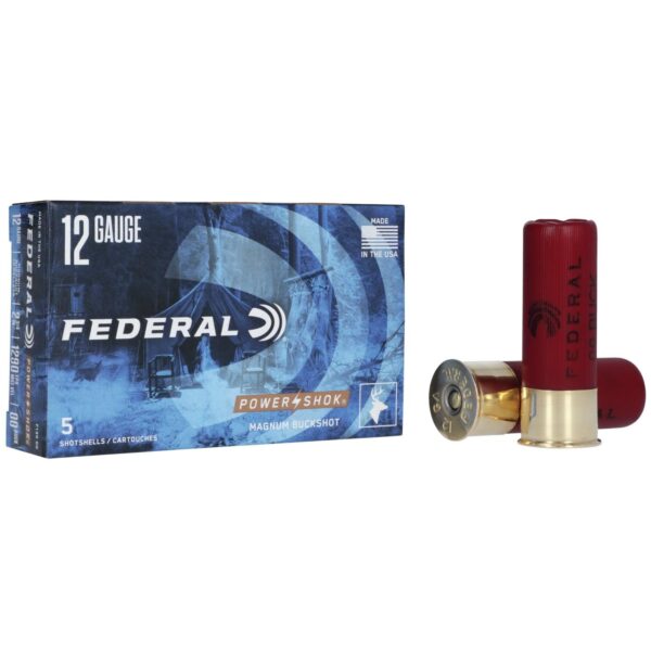 Federal Power-Shok Buckshot Shotshells 12 ga 2-3/4" 12 plts #00 1290 fps 5/ct - Precision Shot Firearms