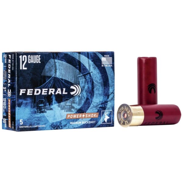Federal Power-Shok Buckshot Shotshells 12ga 3" 15 plts #00 1210 fps 5/ct - Precision Shot Firearms
