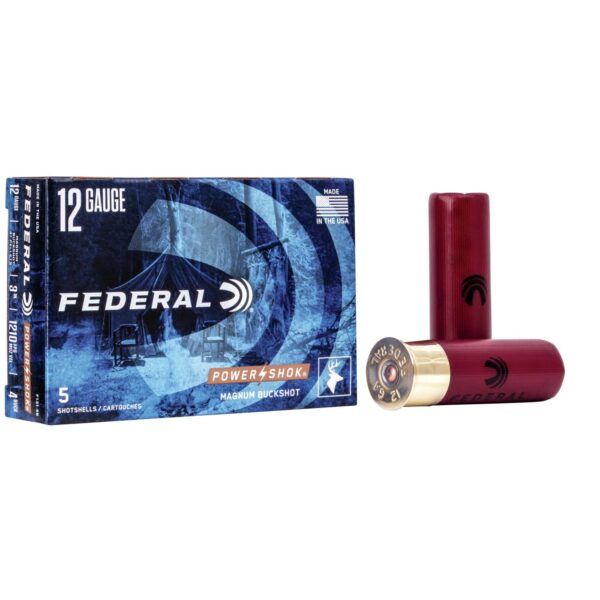 Federal Power-Shok Buckshot 12 ga 3" MAX 41 plts #4B 1210 fps - 5/box - Precision Shot Firearms