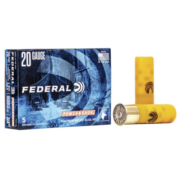 Federal Power-Shok Rifled Slug 20 ga 2-3/4" 3/4 oz Slug 1600 fps 5/ct - Precision Shot Firearms