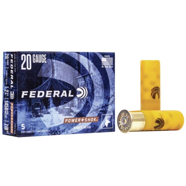 Federal Power-Shok Sabot Slug 20 ga 2 3/4" MAX 7/8 oz Slug 1450 fps - 5/box - Precision Shot Firearms