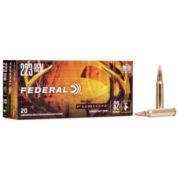 Federal Fusion Rifle Ammunition .223 Rem 62 gr BTSP 3000 fps 20/ct - Precision Shot Firearms